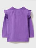 Crew Clothing Kids' Heart Embroidered Long Sleeve T-Shirt, Amethyst