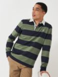 Crew Clothing Heritage Stripe Rugby Shirt, Olive Green