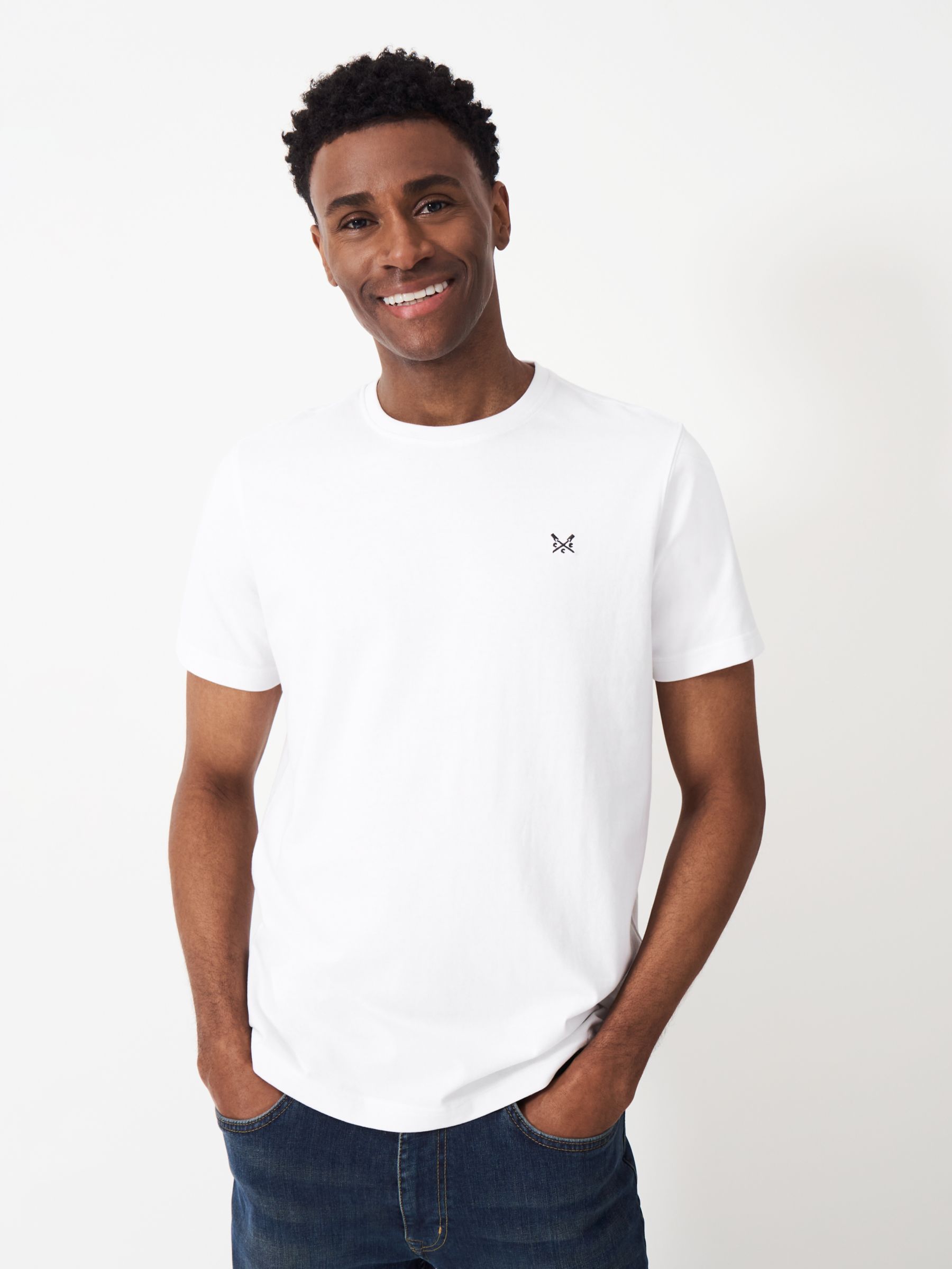 Crew Clothing Classic Cotton T-Shirt, White, L