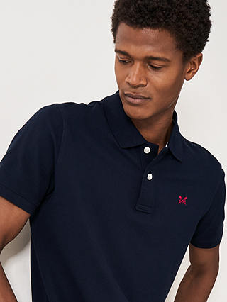 Crew Clothing Classic Pique Polo Shirt, Dark Blue