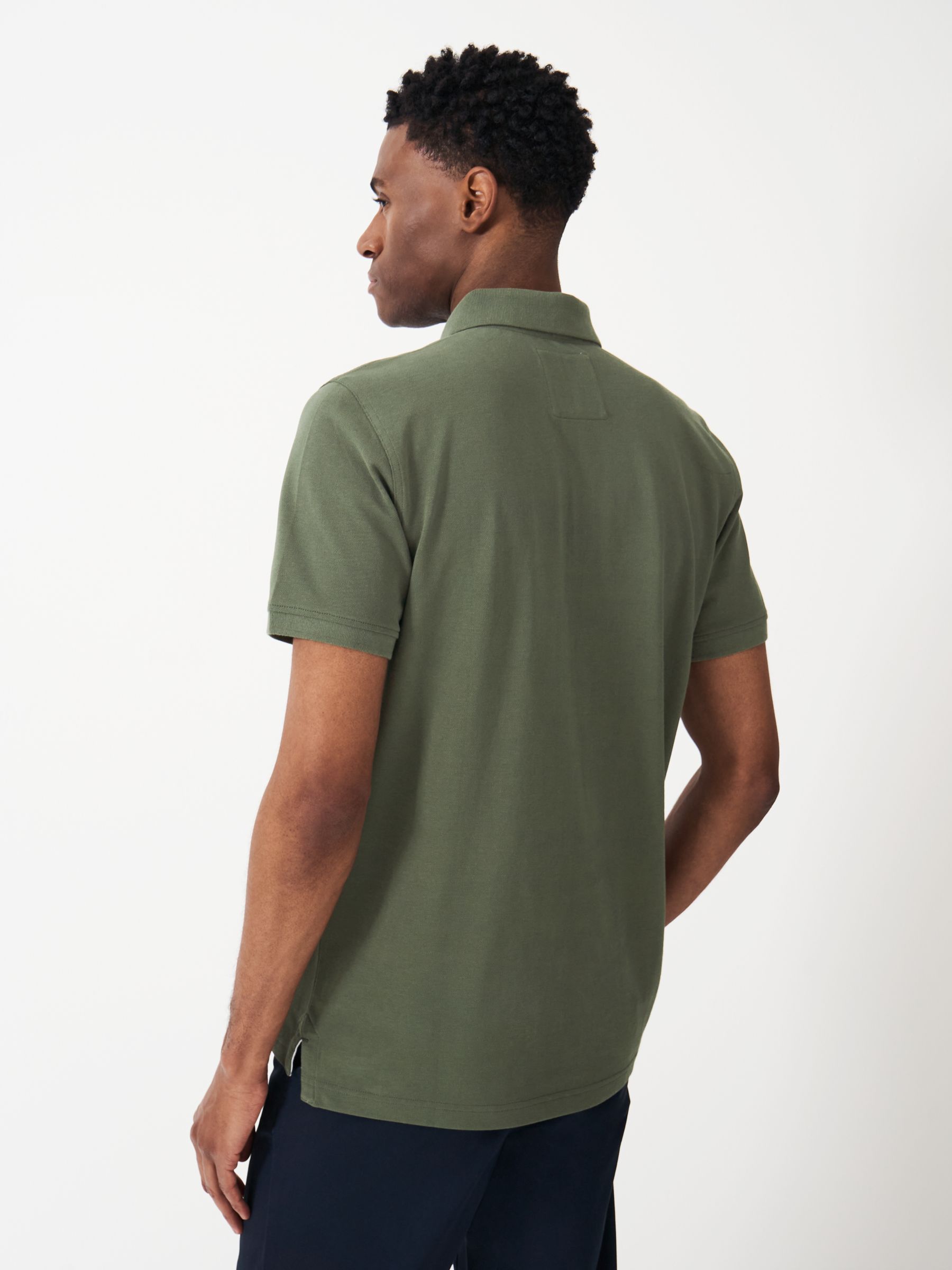 Crew Clothing Classic Pique Cotton Polo Shirt, Olive Green