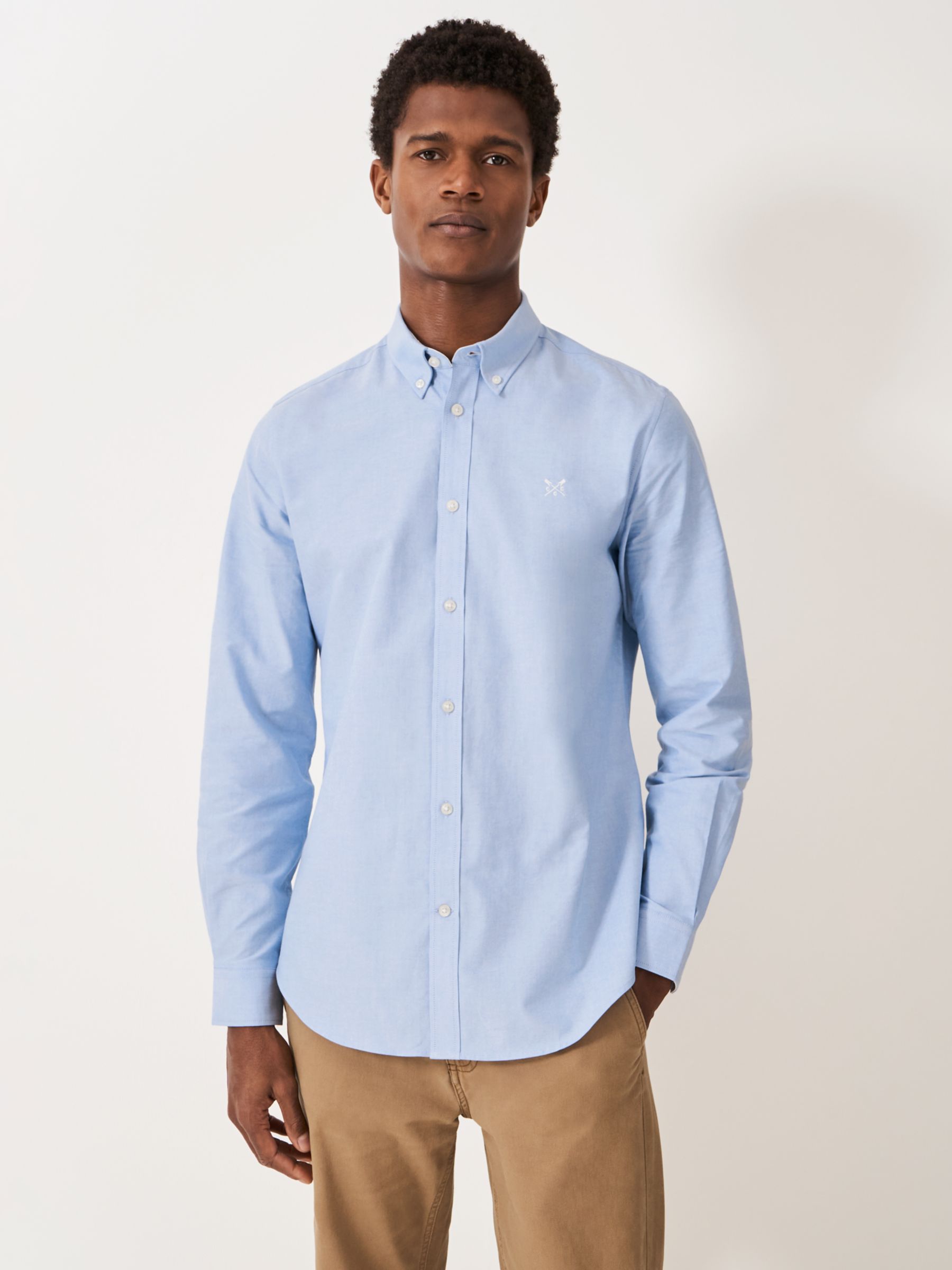 Crew Clothing Slim Fit Oxford Shirt, Light Blue, L