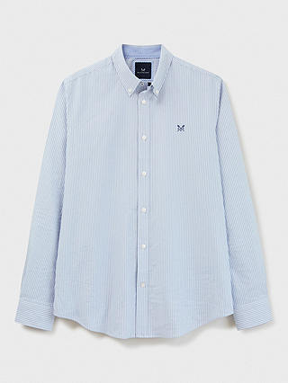Crew Clothing Oxford Stripe Cotton Shirt, Blue
