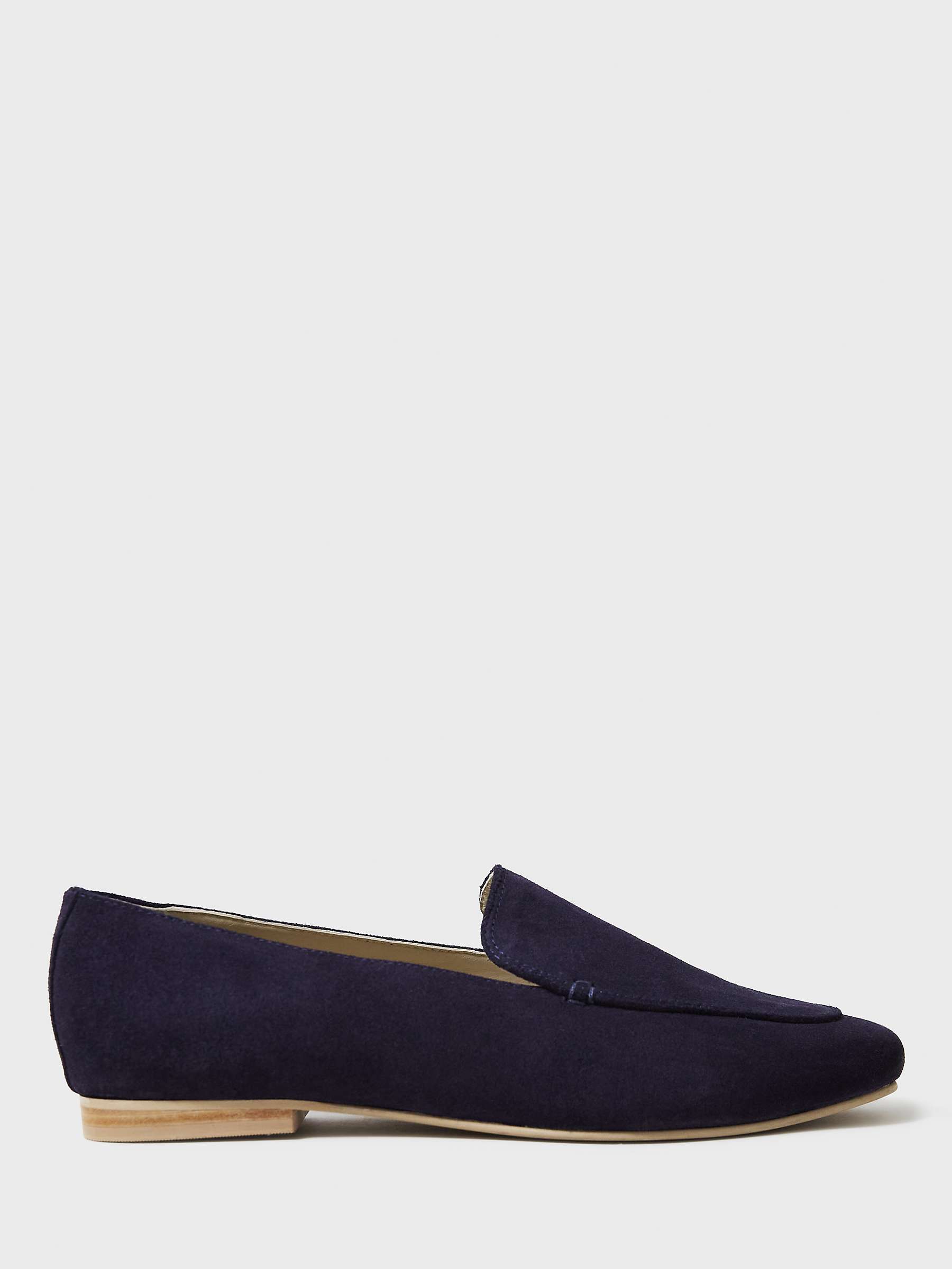 Buy Crew Clothing Suede Casual Loafers, Navy Blue Online at johnlewis.com