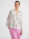 Hobbs Aria Floral Blouse, Pale Pink
