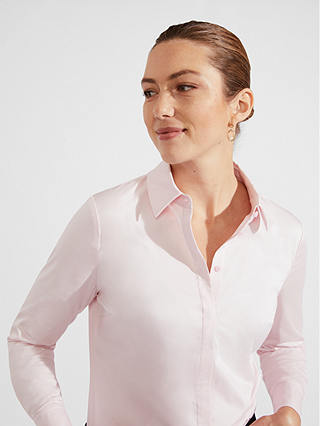 Hobbs Victoria Cotton Blend Shirt, Pale Pink