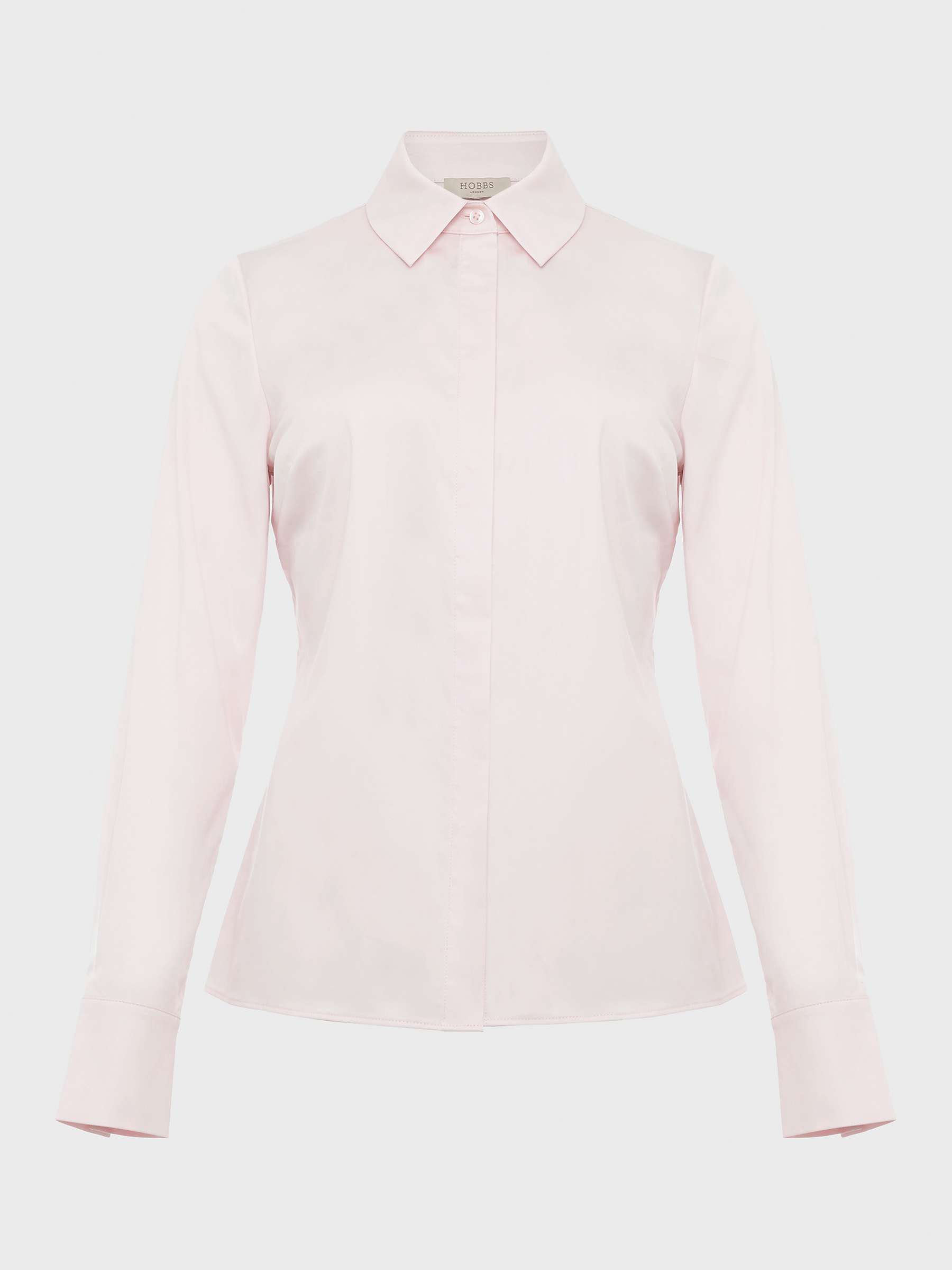 Buy Hobbs Victoria Cotton Blend Shirt, Pale Pink Online at johnlewis.com