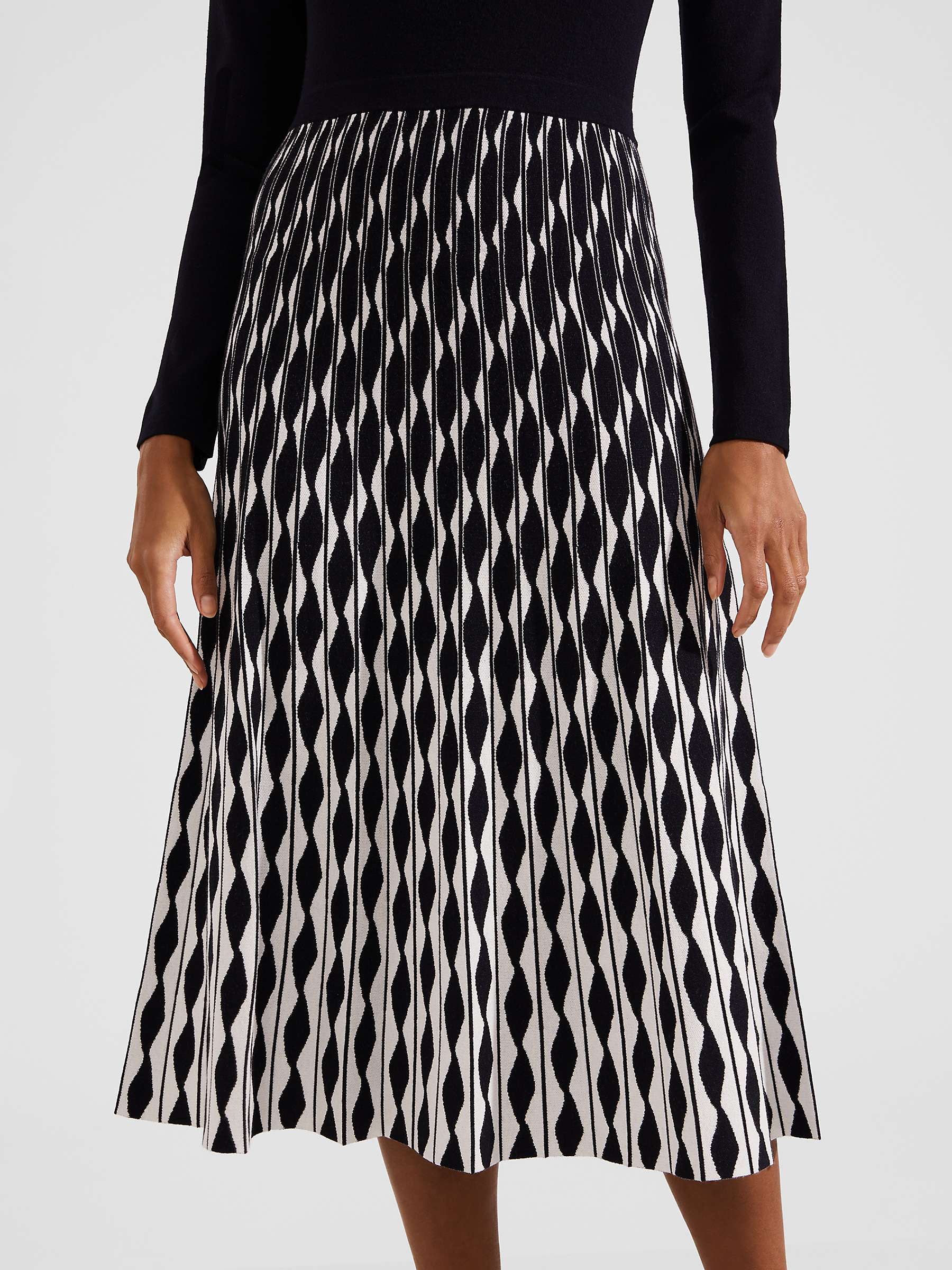 Buy Hobbs Larna Knitted Dress, Navy/Ivory Online at johnlewis.com