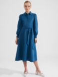 Hobbs Petite Ivana Midi Shirt Dress, Lyons Blue