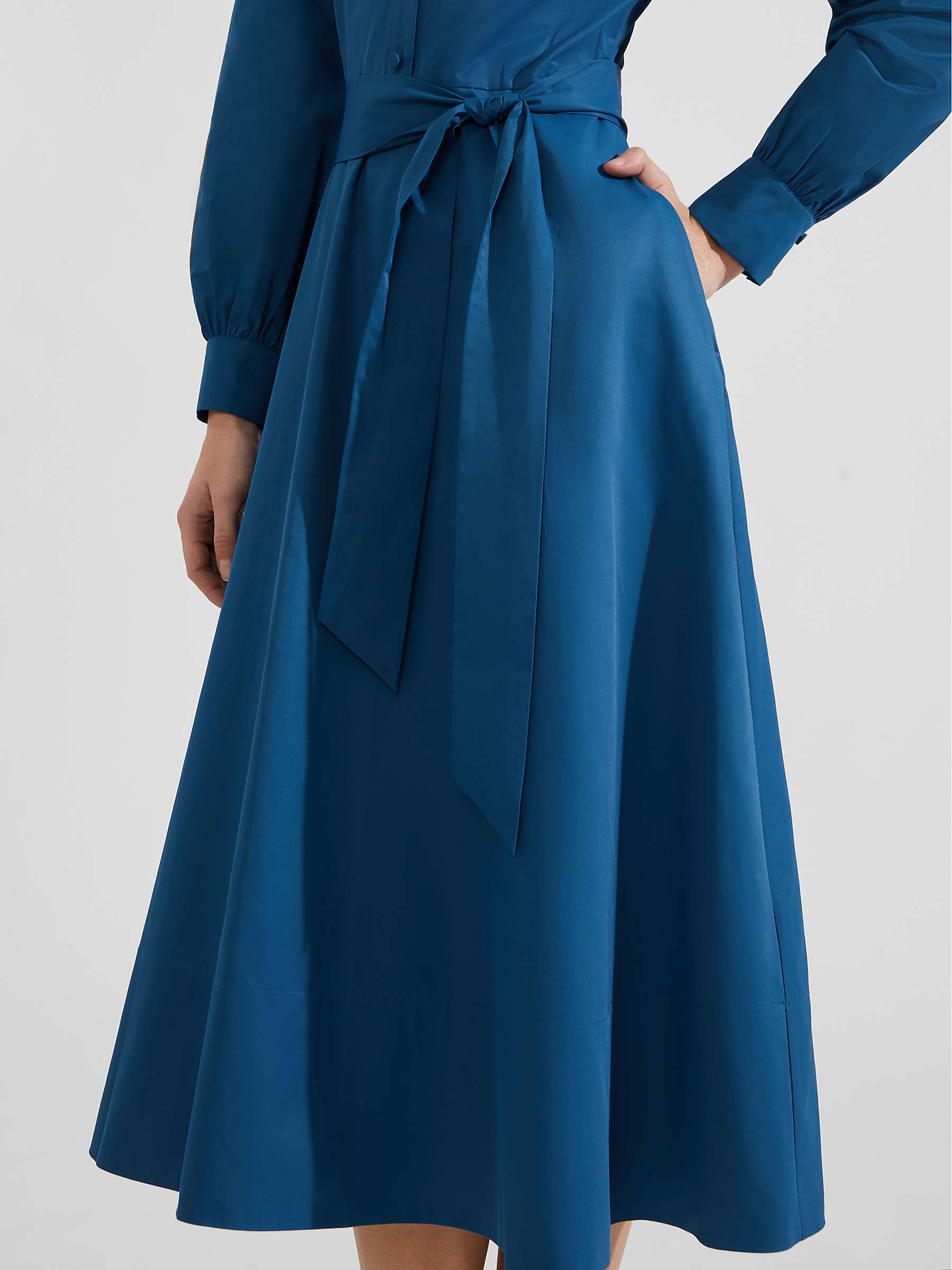 Buy Hobbs Petite Ivana Midi Shirt Dress, Lyons Blue Online at johnlewis.com