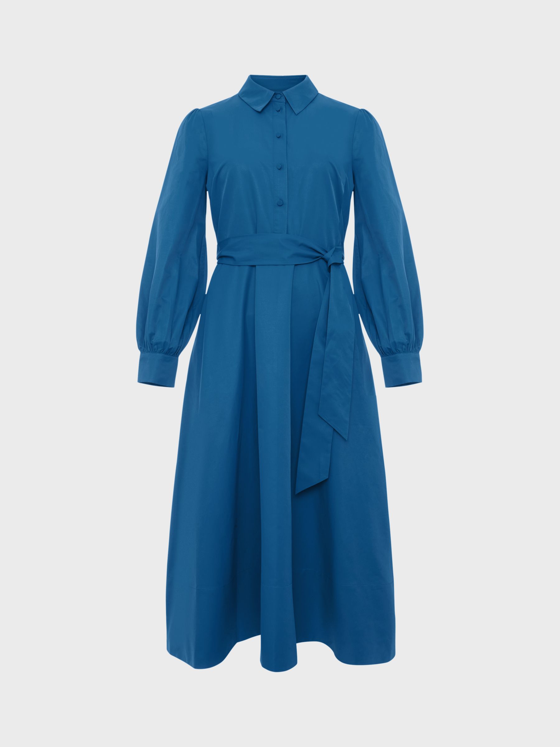 Hobbs Petite Ivana Midi Shirt Dress, Lyons Blue, 10
