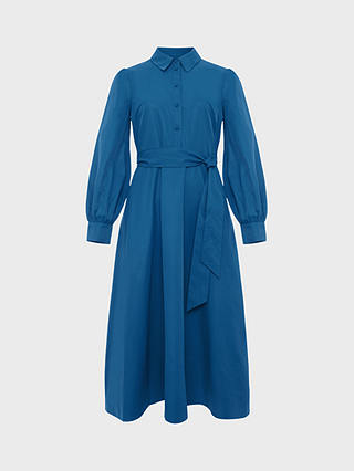 Hobbs Petite Ivana Midi Shirt Dress, Lyons Blue