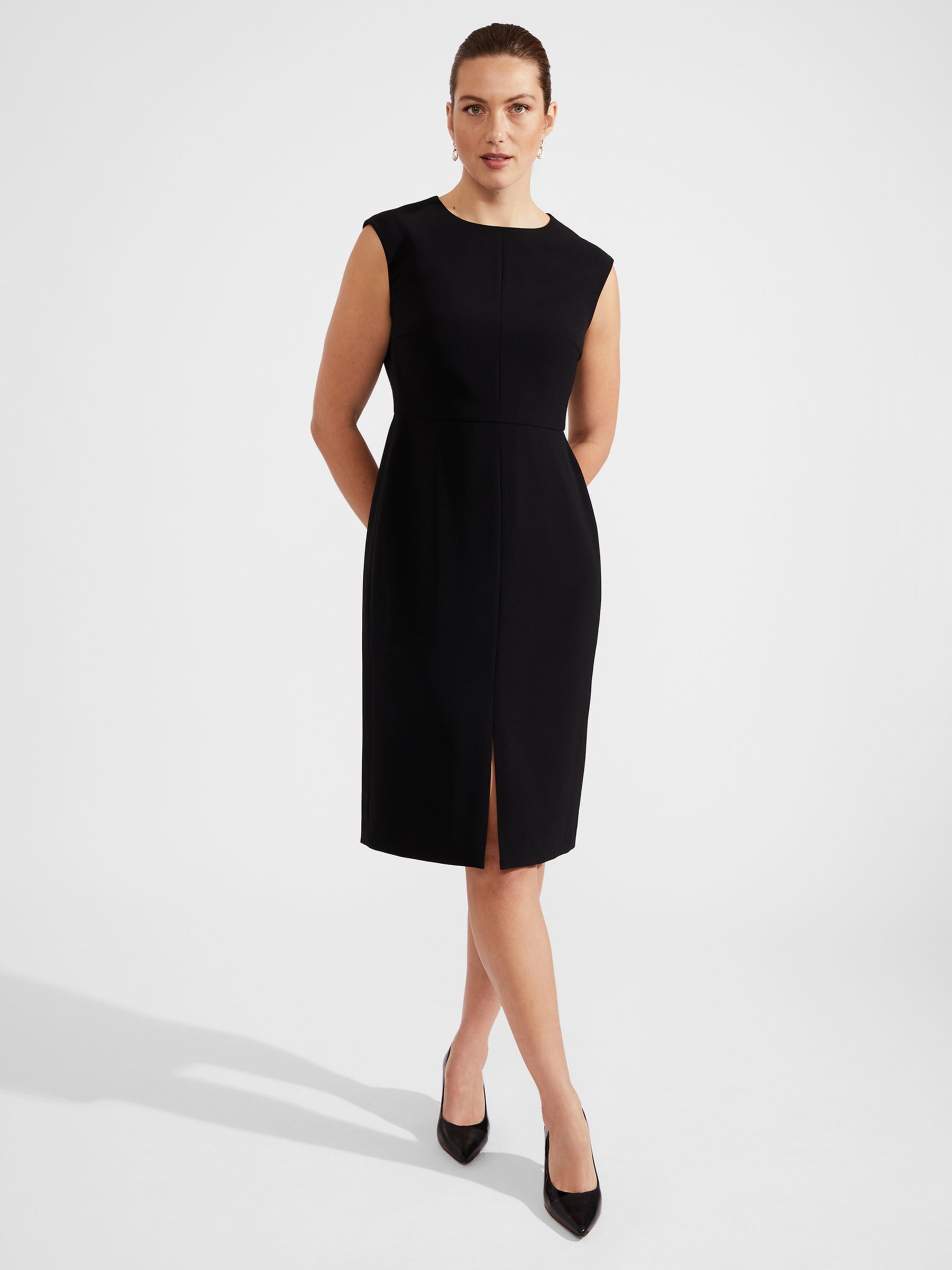 Hobbs Vanessa Midi Dress, Black at John Lewis & Partners