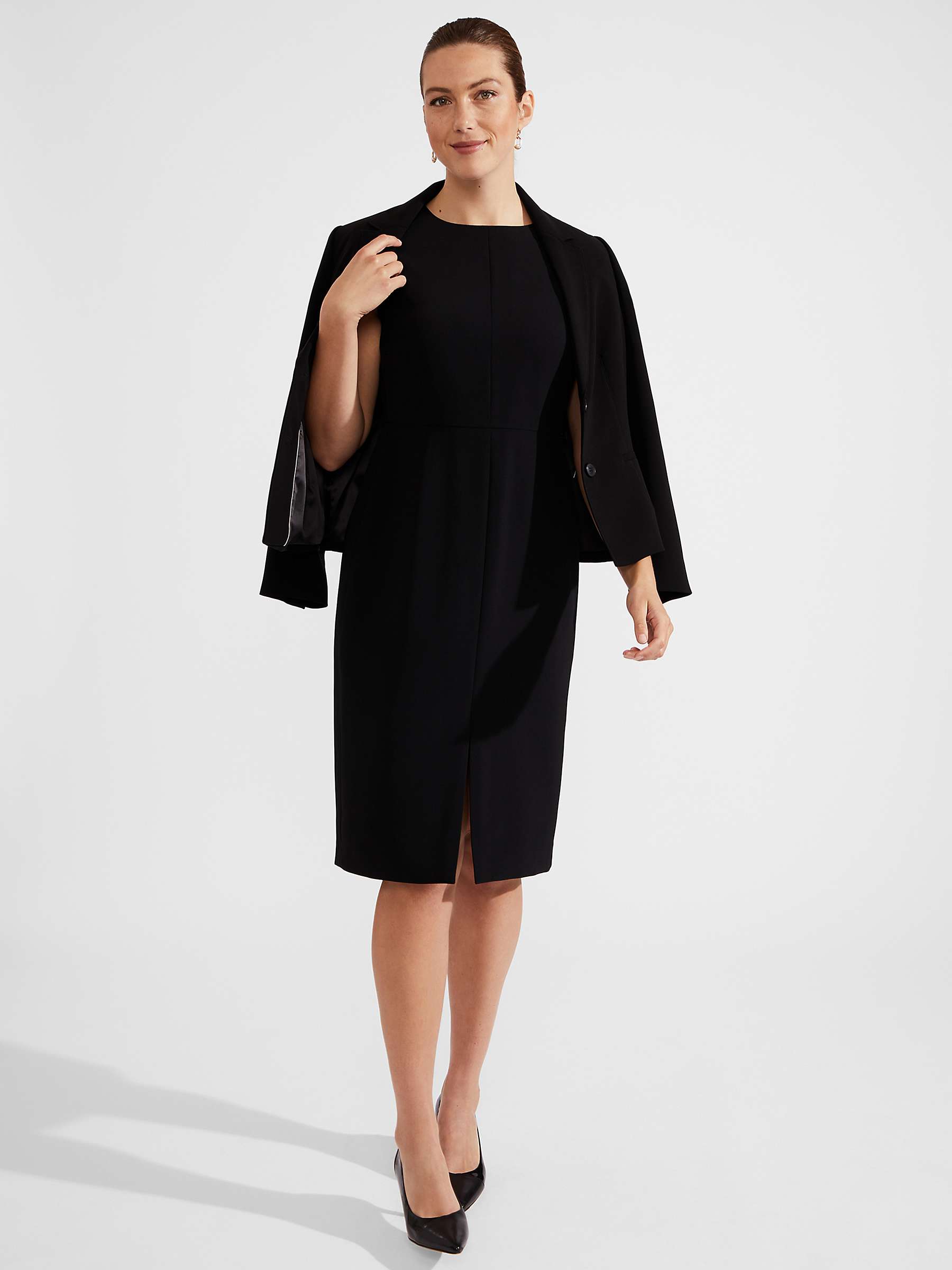 Buy Hobbs Vanessa Midi Dress, Black Online at johnlewis.com