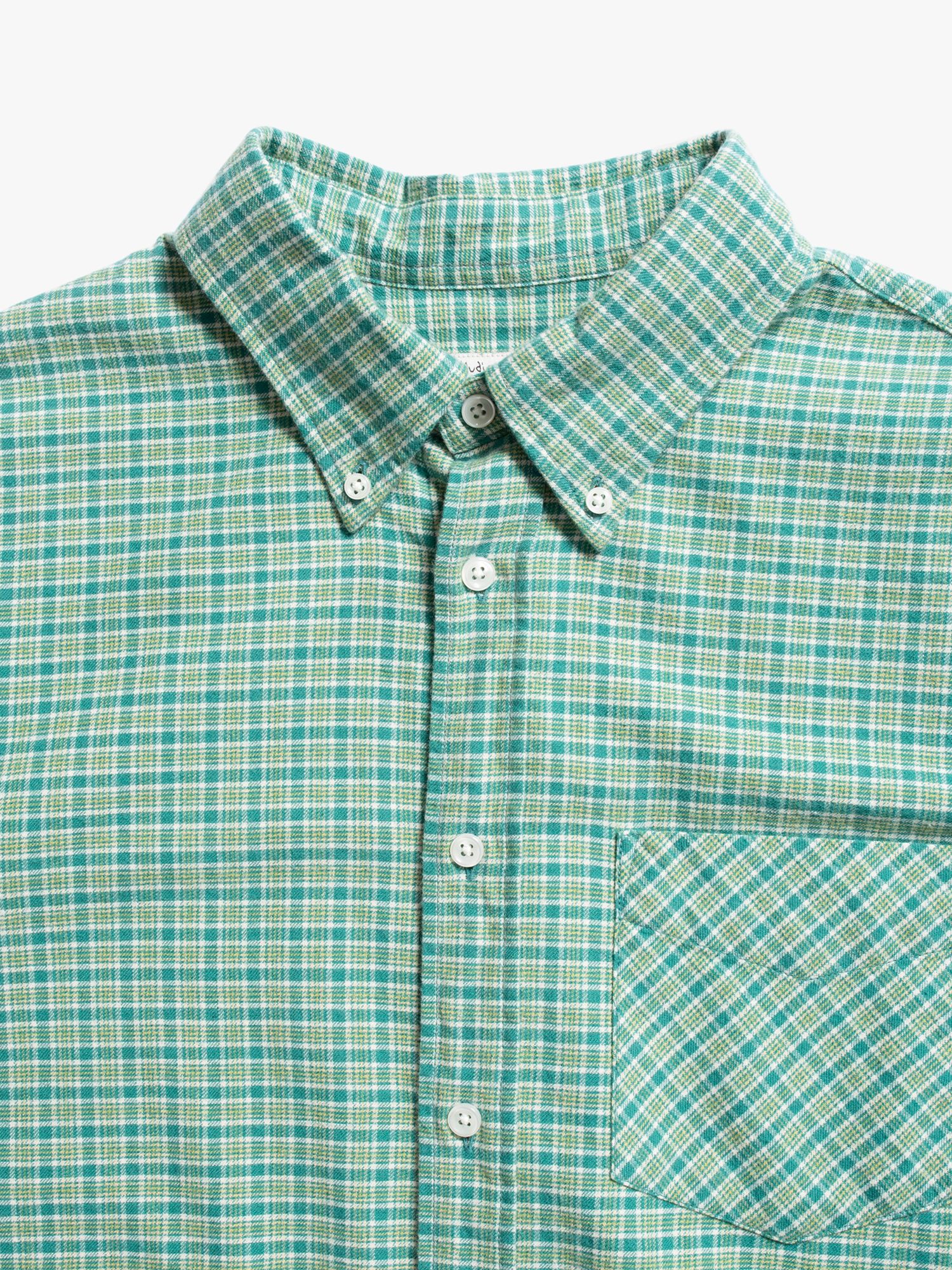 Nudie Jeans Flip Check Shirt, Green, S