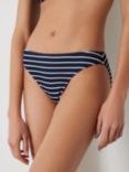 HUSH Cally Classic Stripe Bikini Bottoms, Navy/White