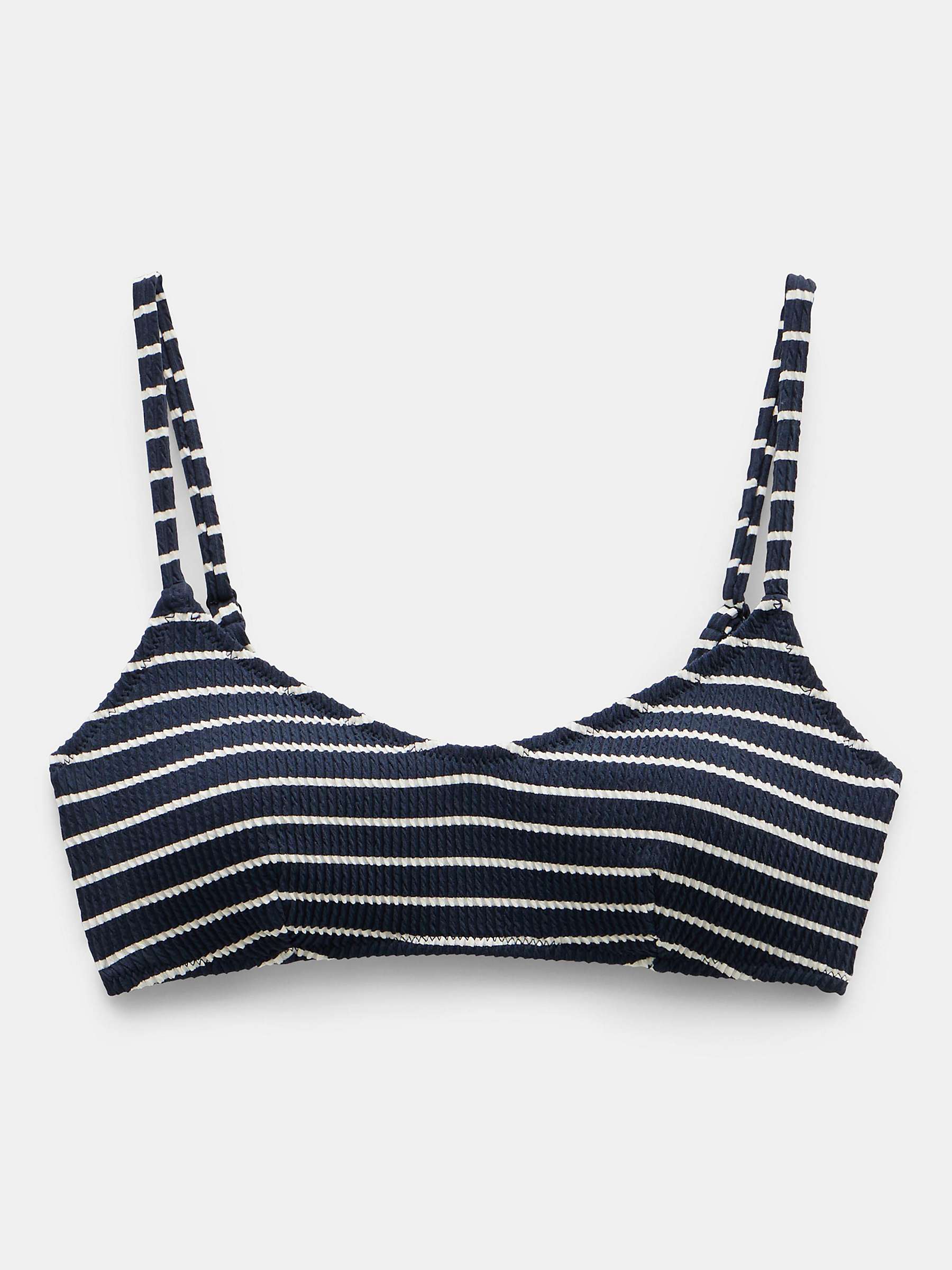 Buy HUSH Cassidy Stripe Ribbed Bikini Top, Navy/White Online at johnlewis.com