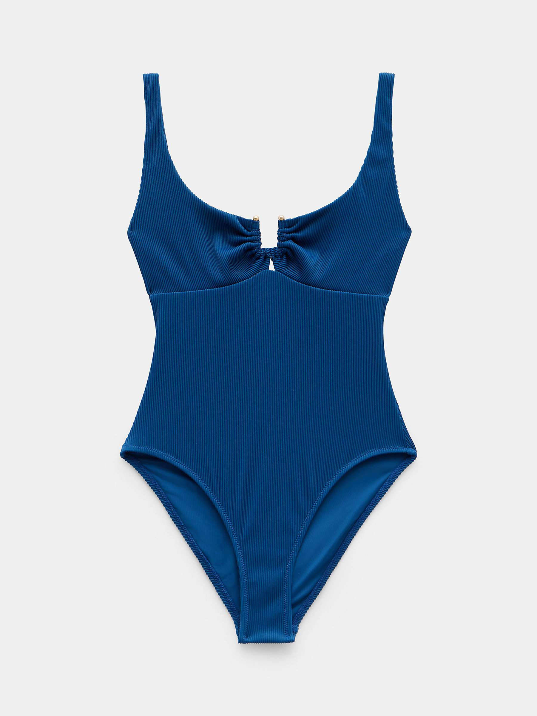Buy HUSH Celeste Ribbed Swimsuit, Petrol Online at johnlewis.com