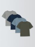 John Lewis Kids' Short Sleeved Solid Colour T-Shirts, Pack of 4, Multi