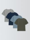 John Lewis Kids' Short Sleeved Solid Colour T-Shirts, Pack of 4, Multi