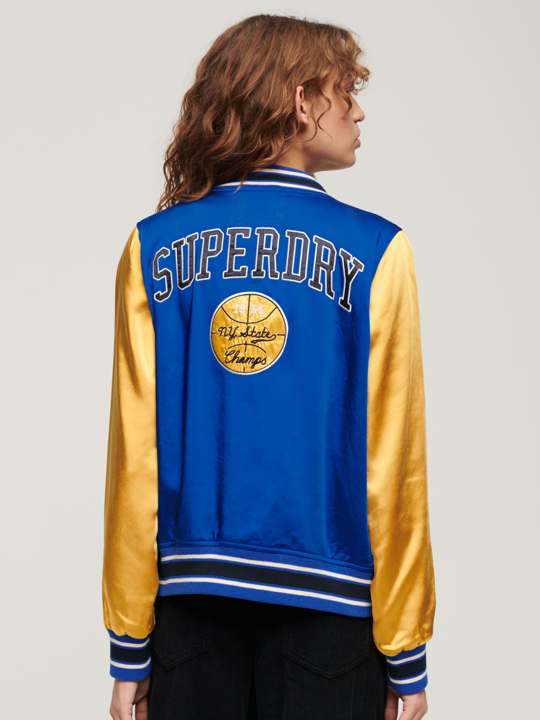 Buy Superdry Luxe Varsity Jacket, Mazarine Blue Online at johnlewis.com