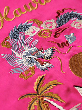 Superdry Sukajan Embroidered Bomber Jacket, Bright Pink