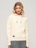 Superdry Embossed Overhead Hoodie, Rice White