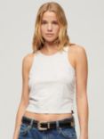 Superdry Ruched Tank Top, Starlight Grey Marl