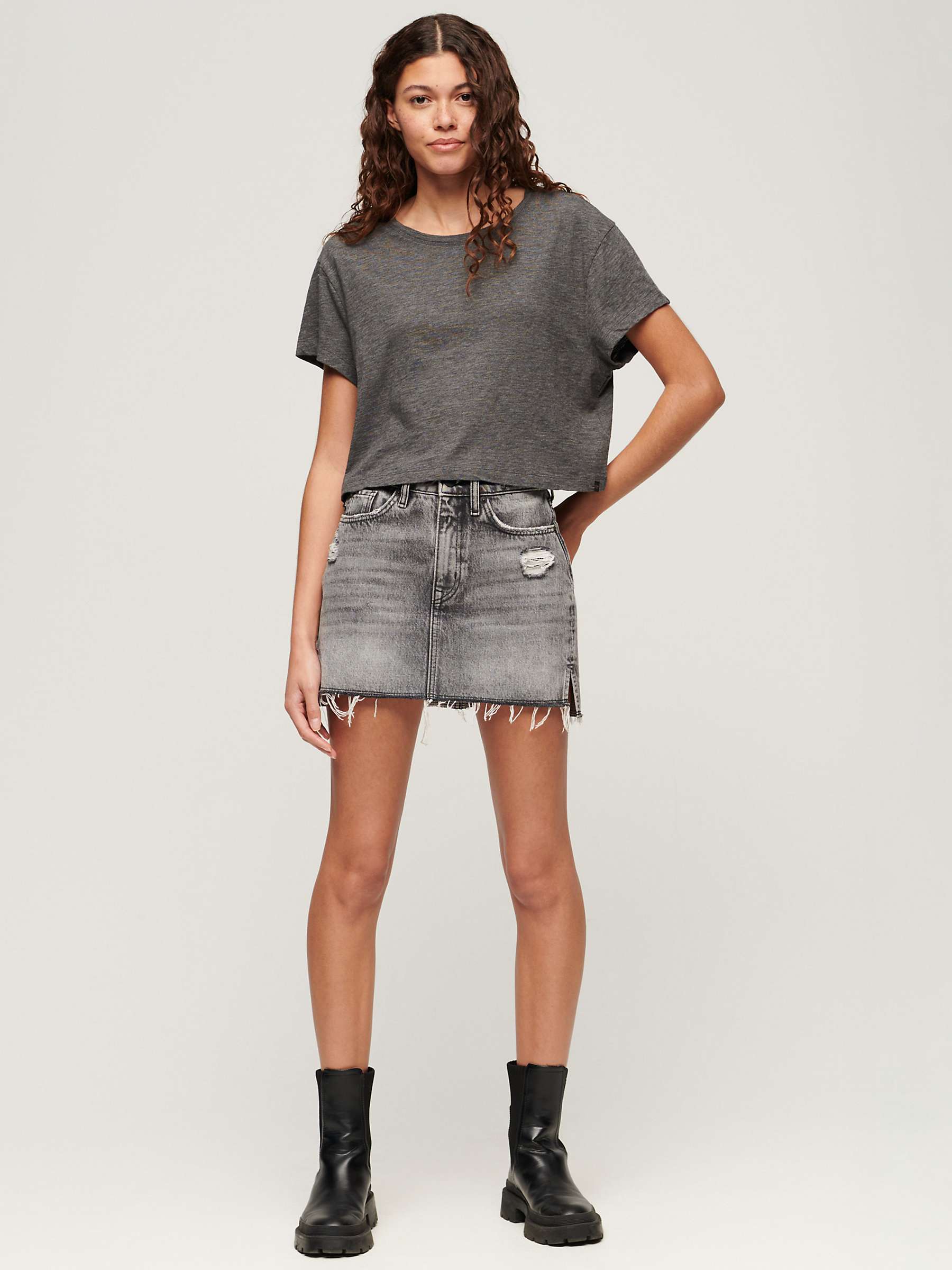 Buy Superdry Slouchy Cropped T-Shirt Online at johnlewis.com