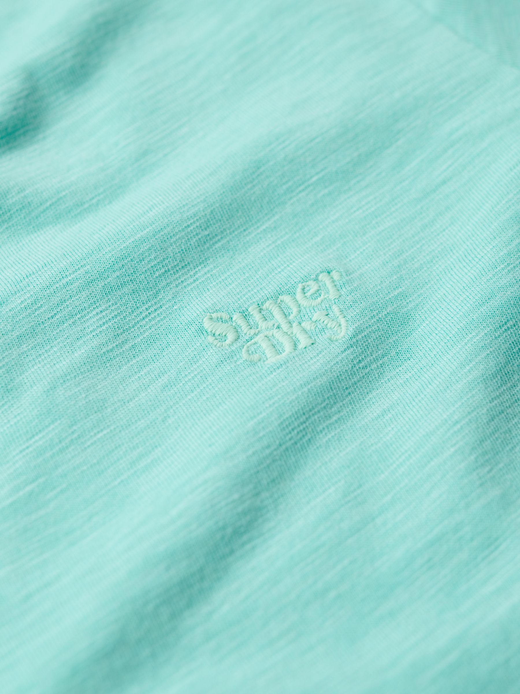 Buy Superdry Slub Embroidered V-Neck T-Shirt, Fluro Mint Online at johnlewis.com
