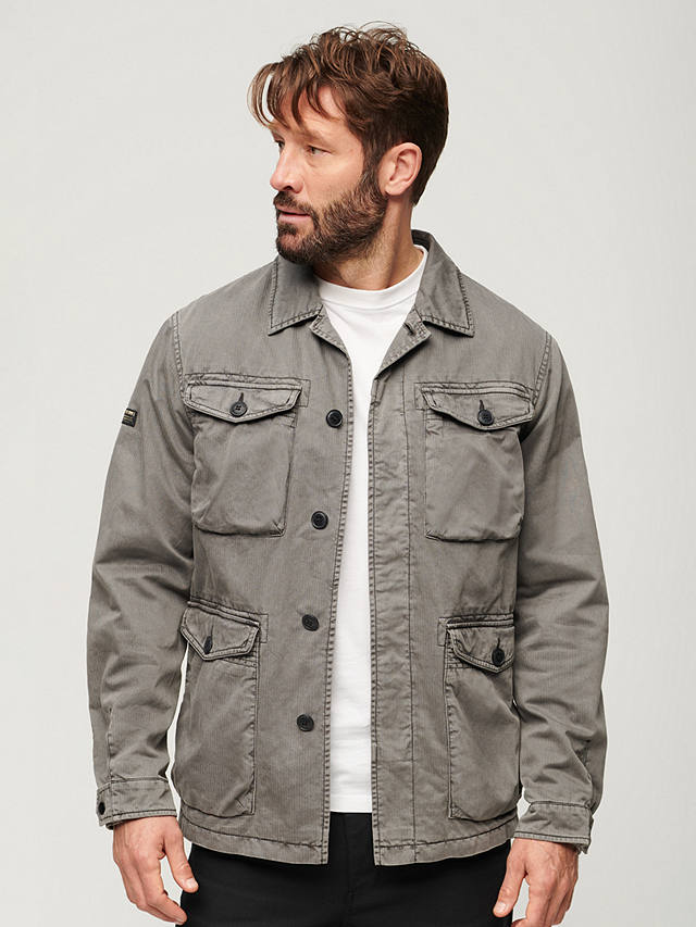 Superdry Embroidered Lightweight Jacket, Washed Charcoal