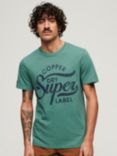 Superdry Copper Label Script T-Shirt, Drius Green Slub