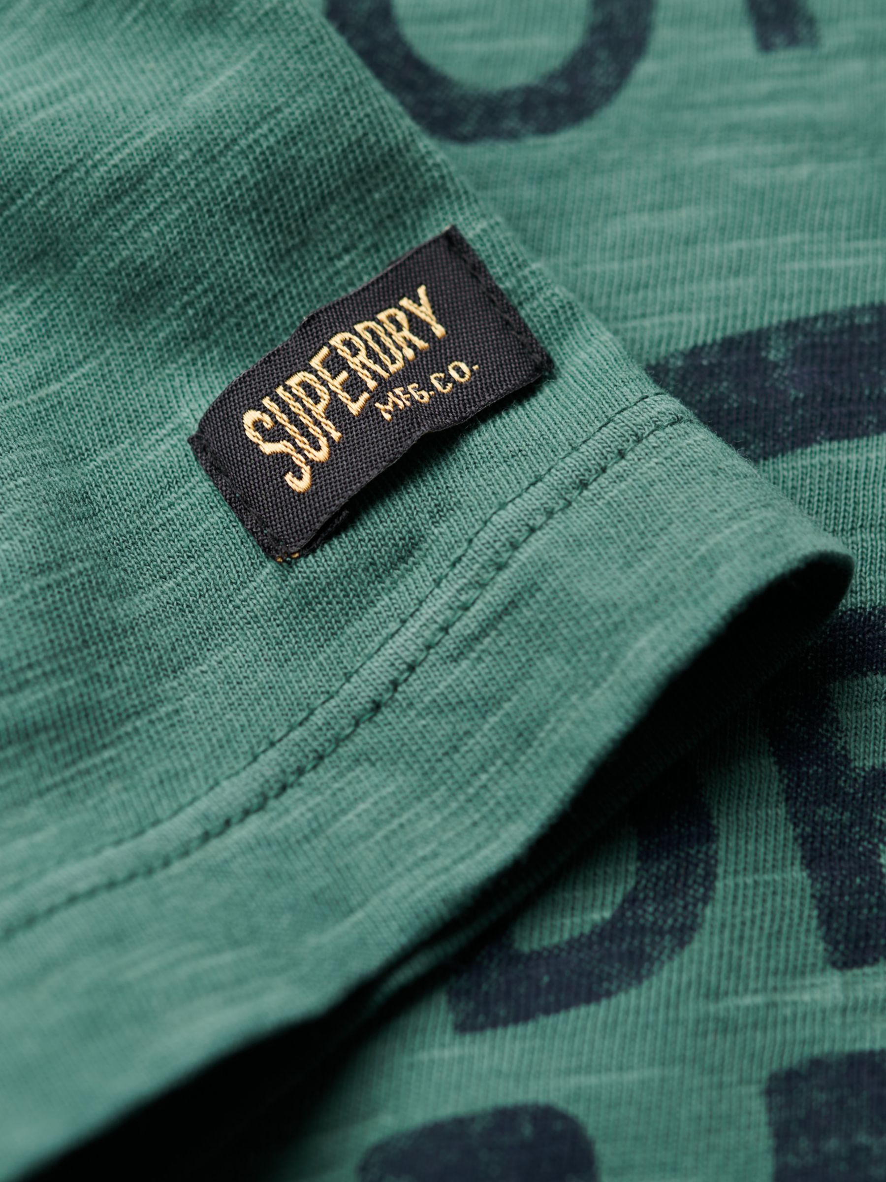 Superdry Copper Label Script T-Shirt, Drius Green Slub, XXL