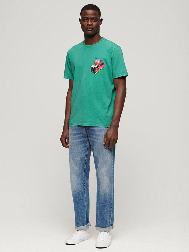 Superdry Neon Travel Loose T-Shirt, Cool Green