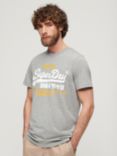 Superdry Vintage Logo Duo T-Shirt, Light Grey Grit