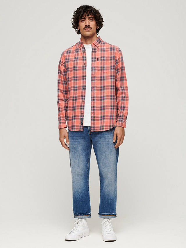 Superdry Organic Cotton Vintage Check Shirt, Red Check