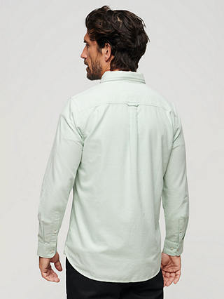 Superdry Organic Cotton Long Sleeve Oxford Shirt, Light Green