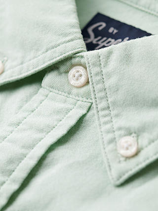 Superdry Organic Cotton Long Sleeve Oxford Shirt, Light Green
