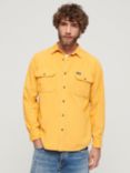 Superdry Micro Cord Long Sleeve Shirt, Golden Yellow