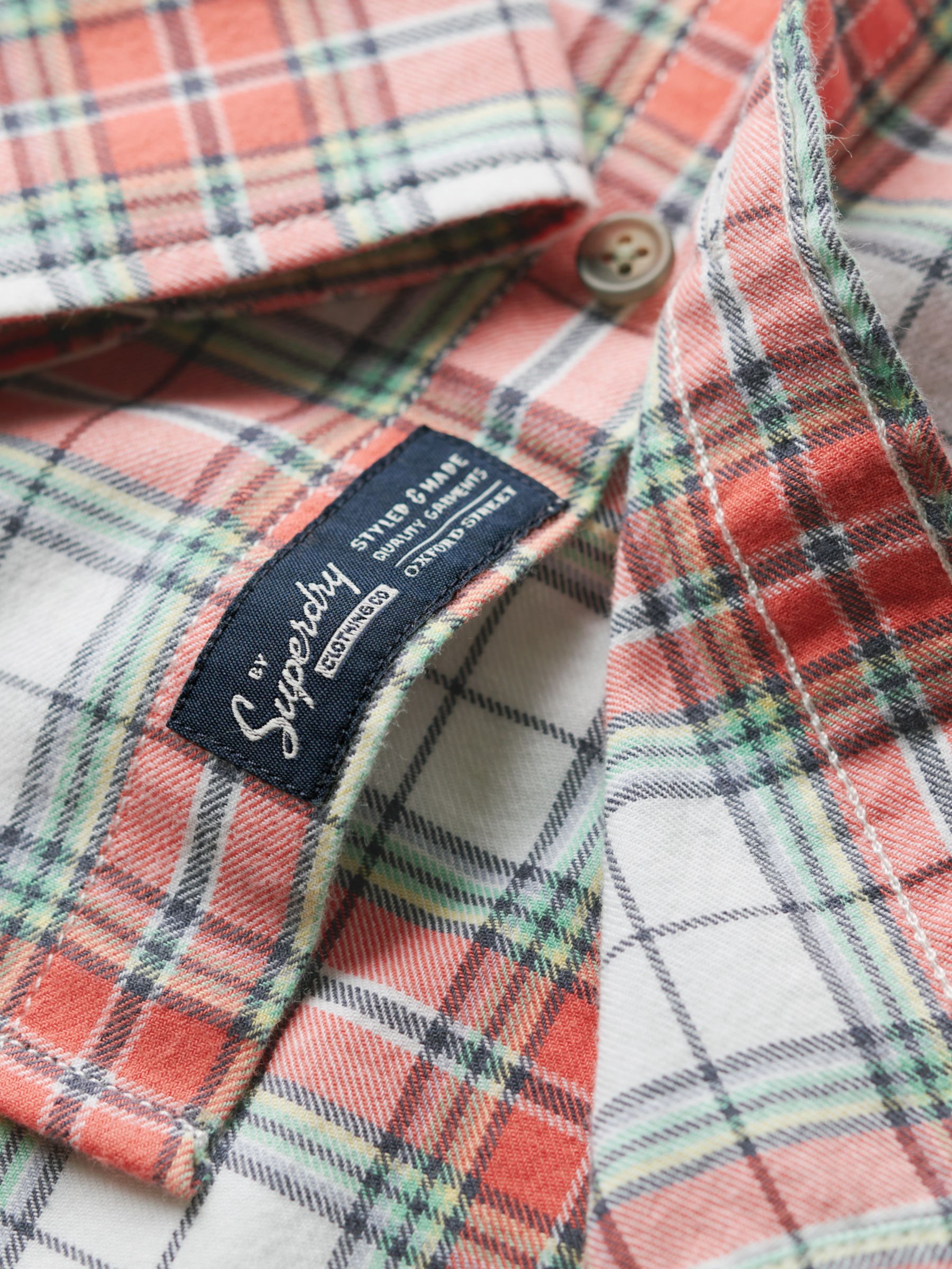 Superdry Organic Cotton Vintage Check Shirt, Optic/Multi, XXL