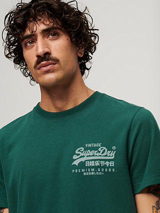 Superdry Vintage Logo Heritage Chest T-Shirt, Bengreen Marl