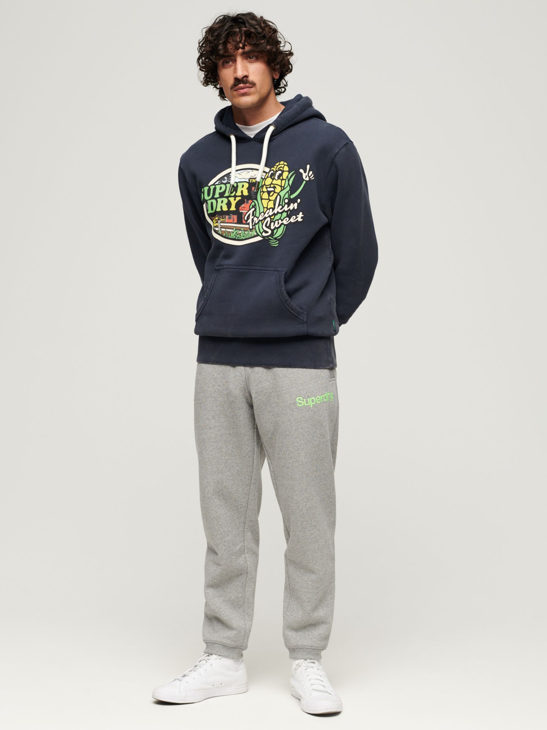 Buy Superdry Cor Logo Classic Wash Joggers, True Grit Online at johnlewis.com