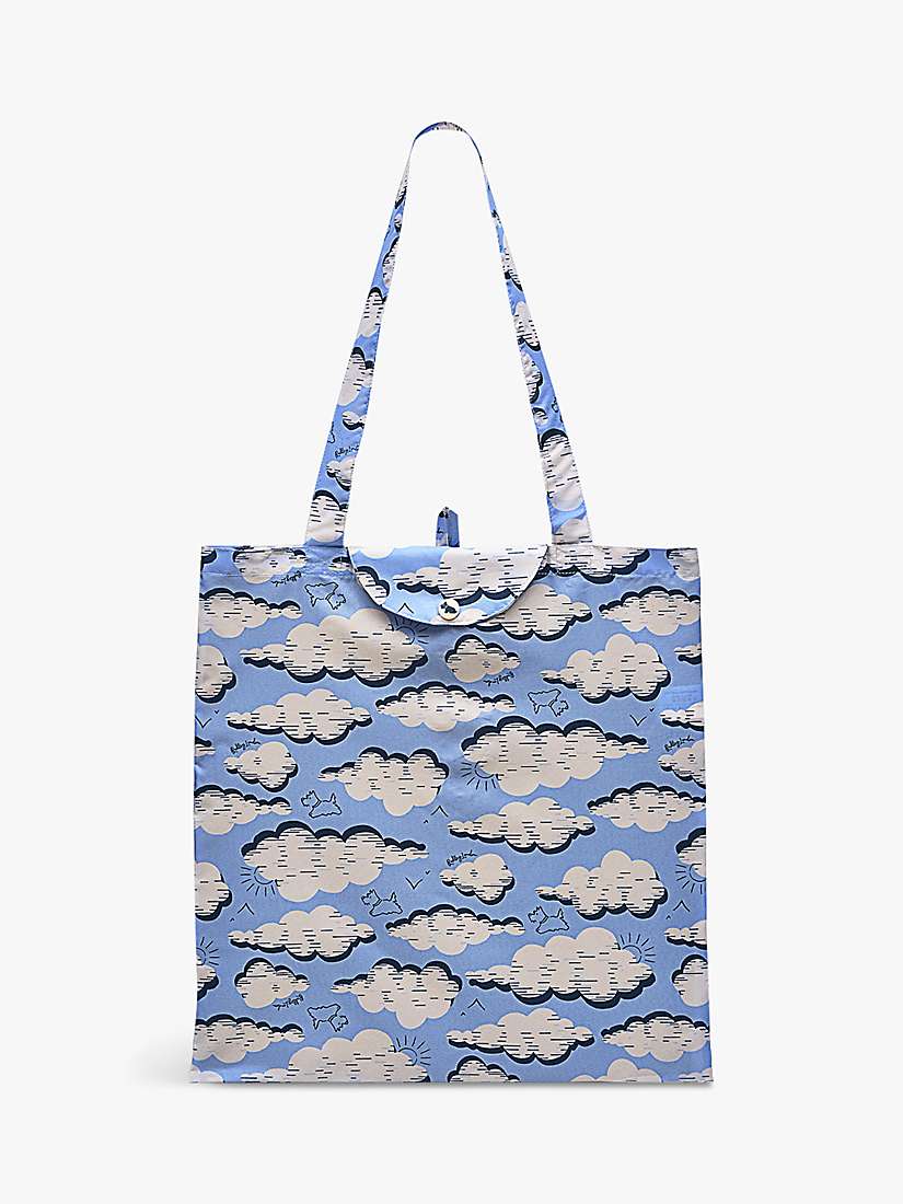 Buy Radley Sketchy Clouds Responsible Foldaway Bag, Sky Blue Online at johnlewis.com