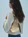 Mango Ivory Small Leather Shoulder Bag, Gold