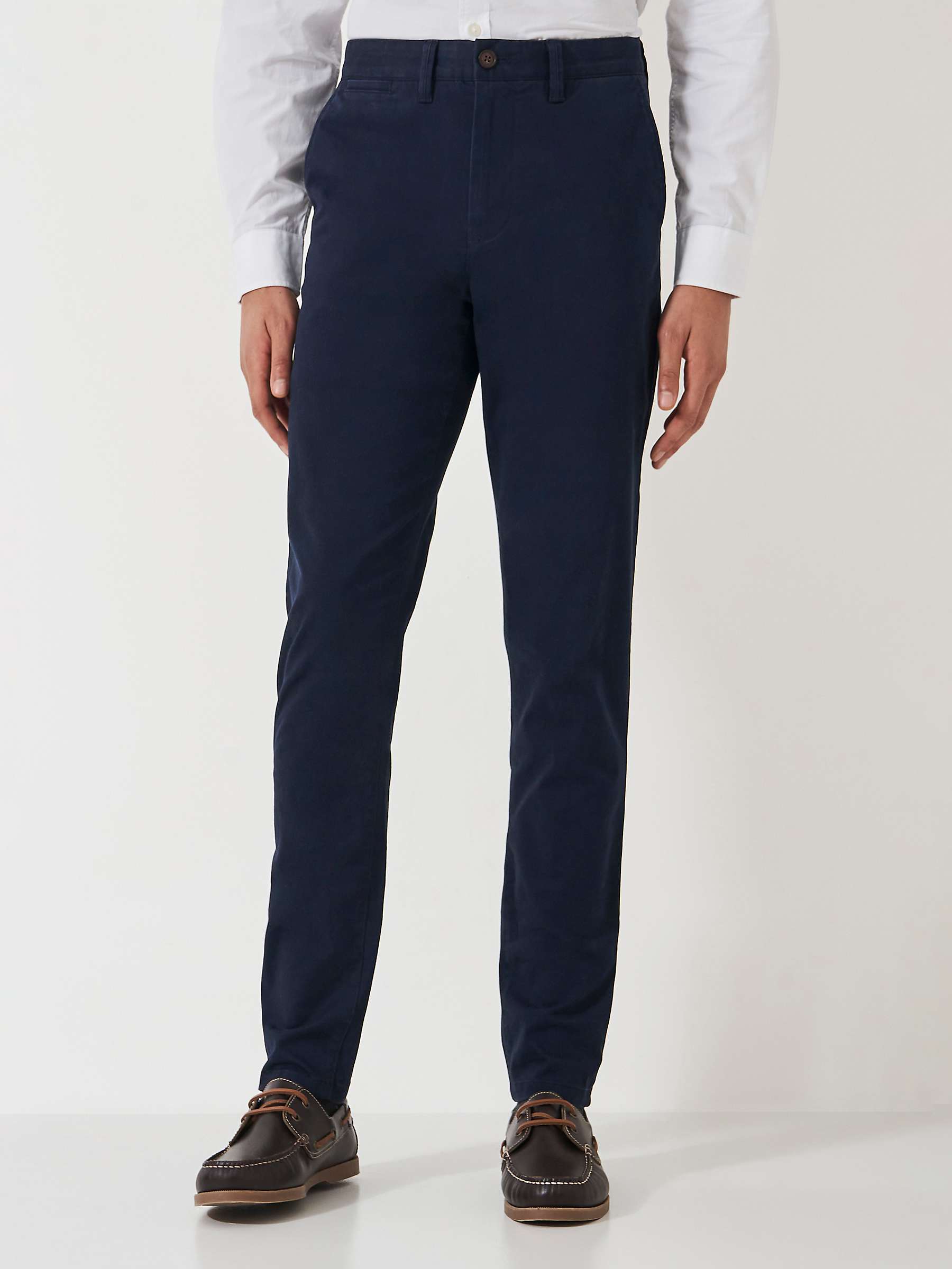 Buy Crew Clothing Slim Fit Chino Trousers, Dark Blue Online at johnlewis.com