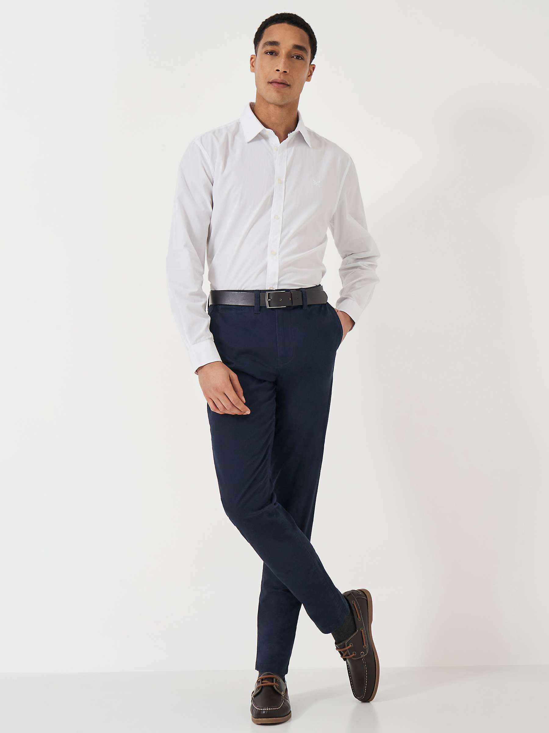 Buy Crew Clothing Slim Fit Chino Trousers, Dark Blue Online at johnlewis.com