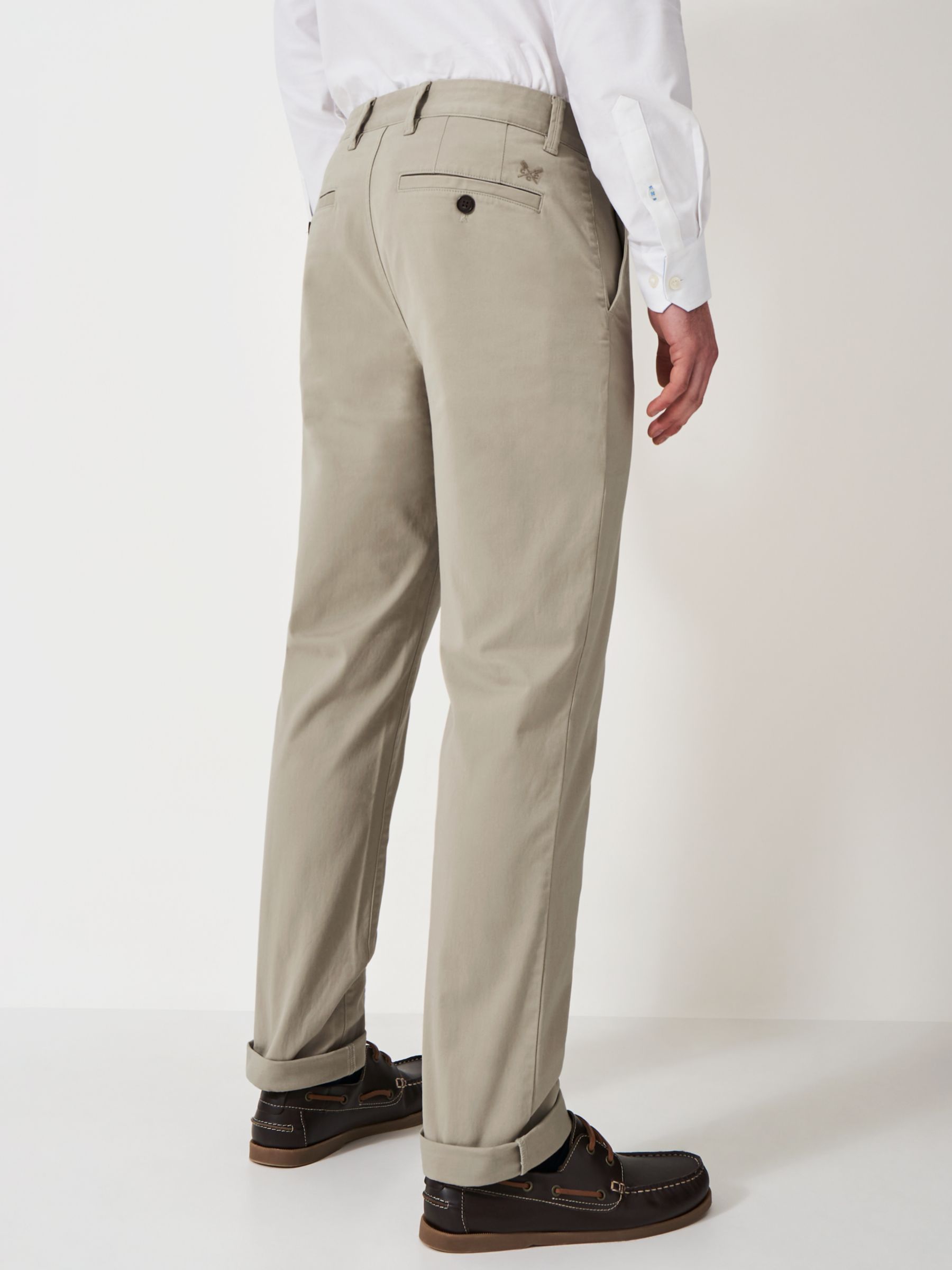 Crew Clothing Straight Fit Chinos, Taupe, 34S