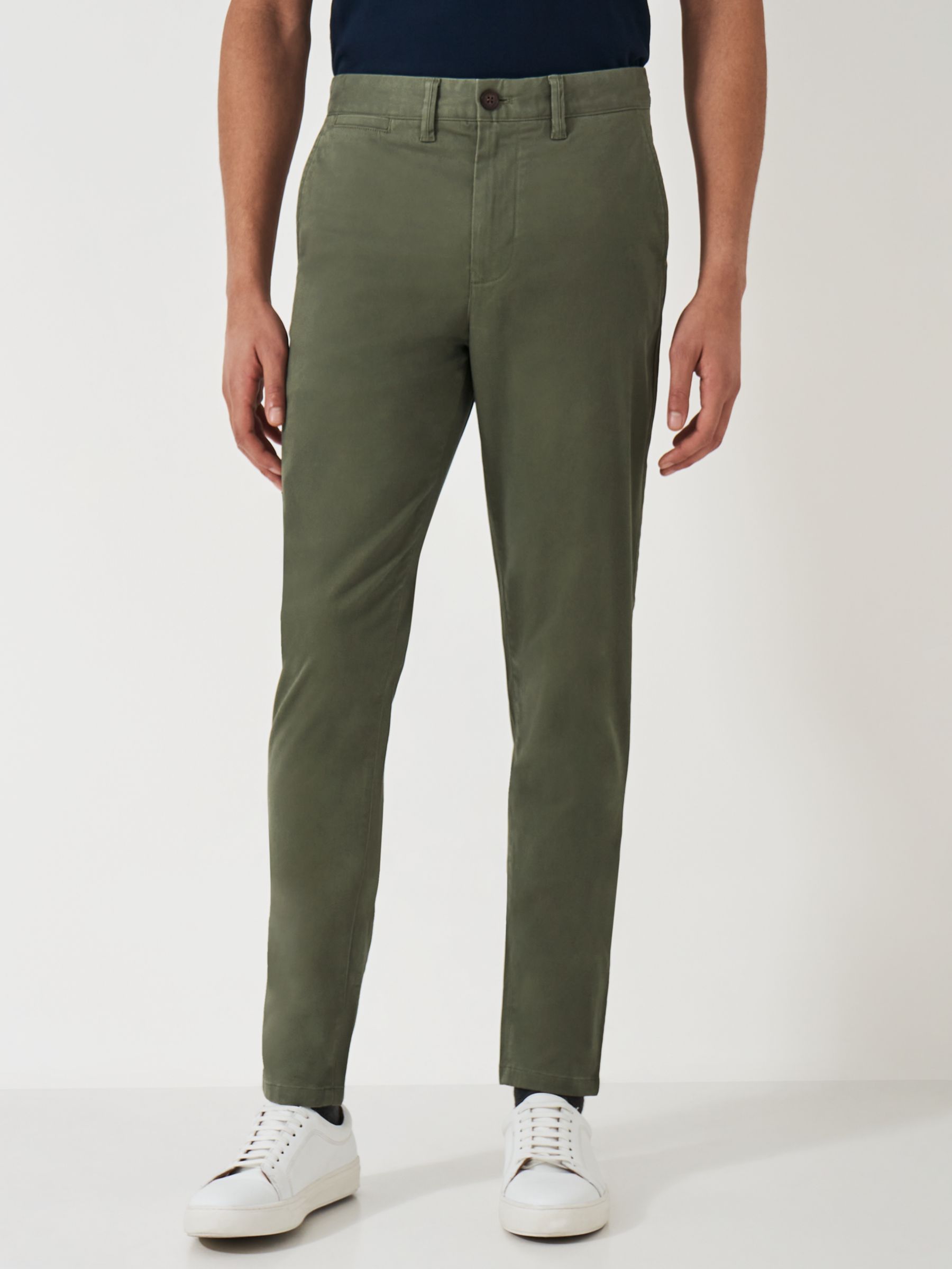 Crew Clothing Slim Fit Chinos, Green at John Lewis & Partners