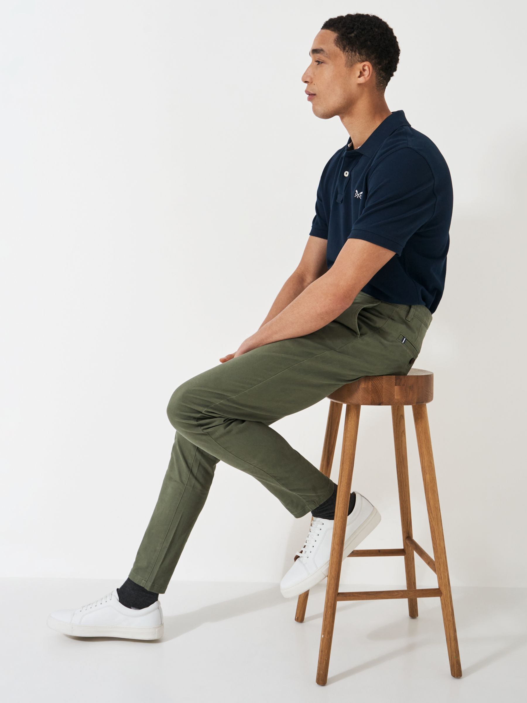 Crew Clothing Slim Fit Chinos, Green, 40L