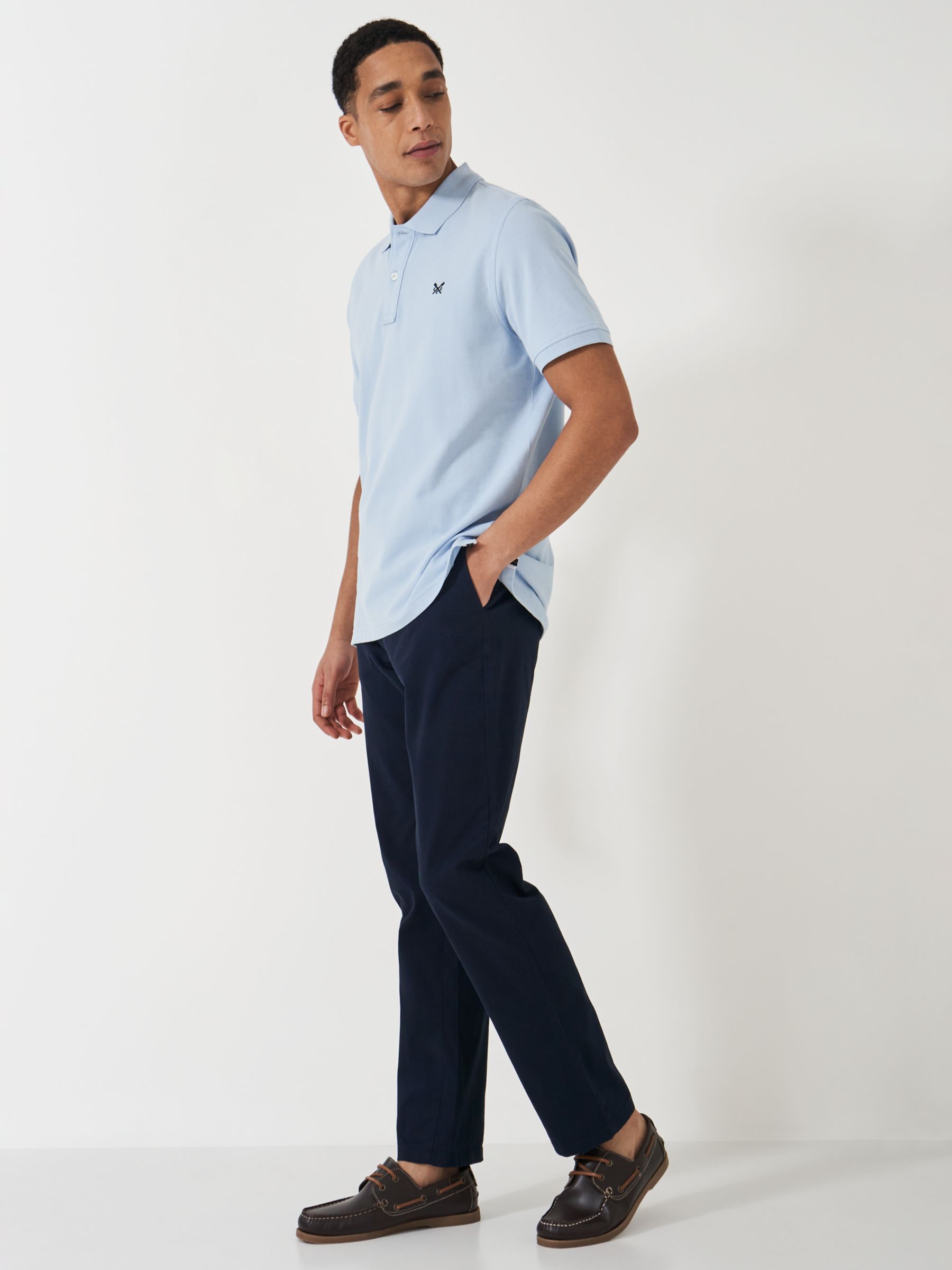 Crew Clothing Straight Fit Chinos, Dark Blue